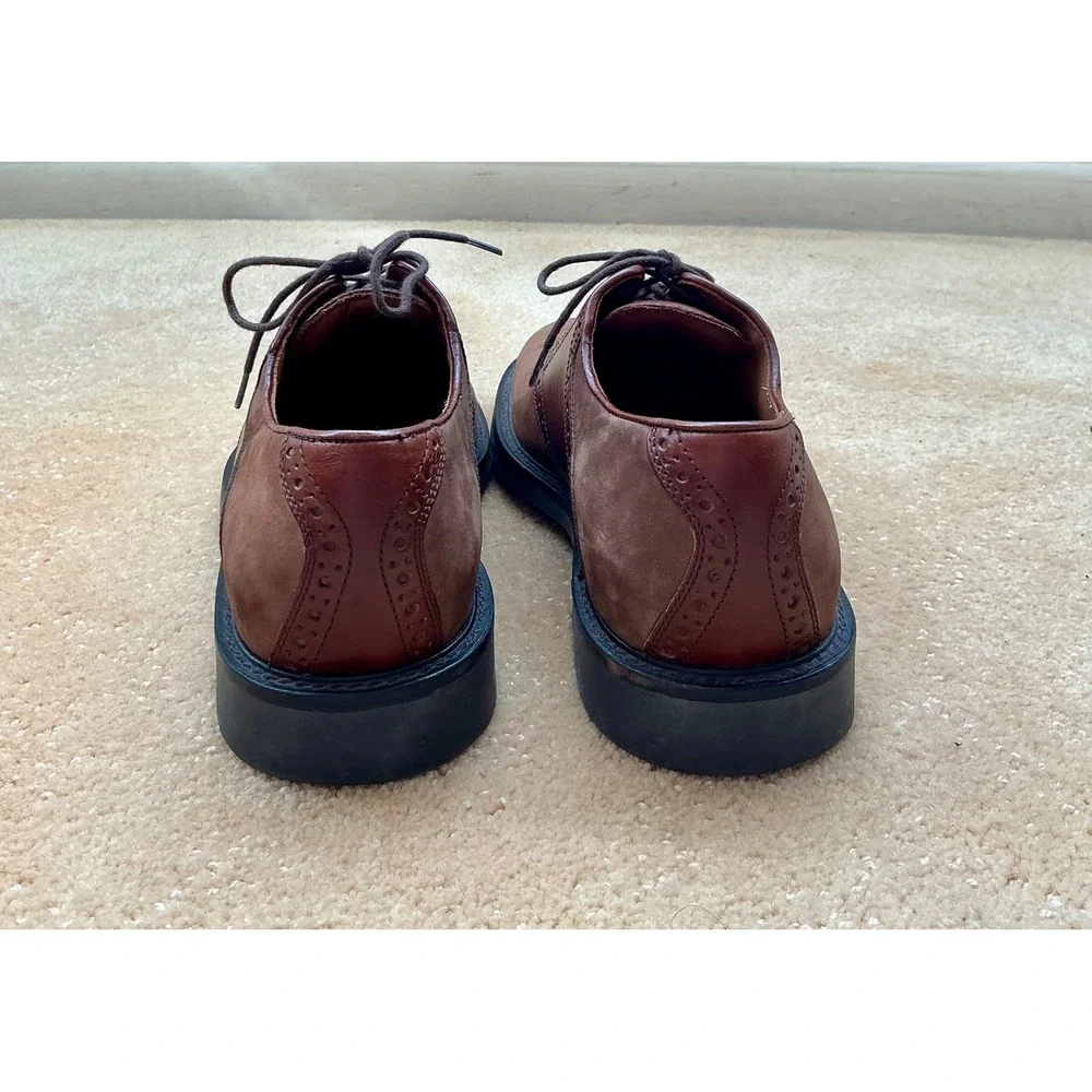 Johnston & Murphy Mens Saddle Classic‎ Brown Suede Leather Oxford Lace Up Sz9M
